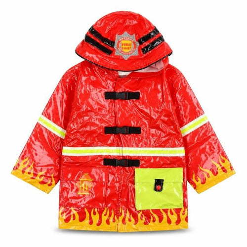 Kidorable Boys Red Firefighter Rain Coat Age 6 Waterproof PVC Hooded Jacket