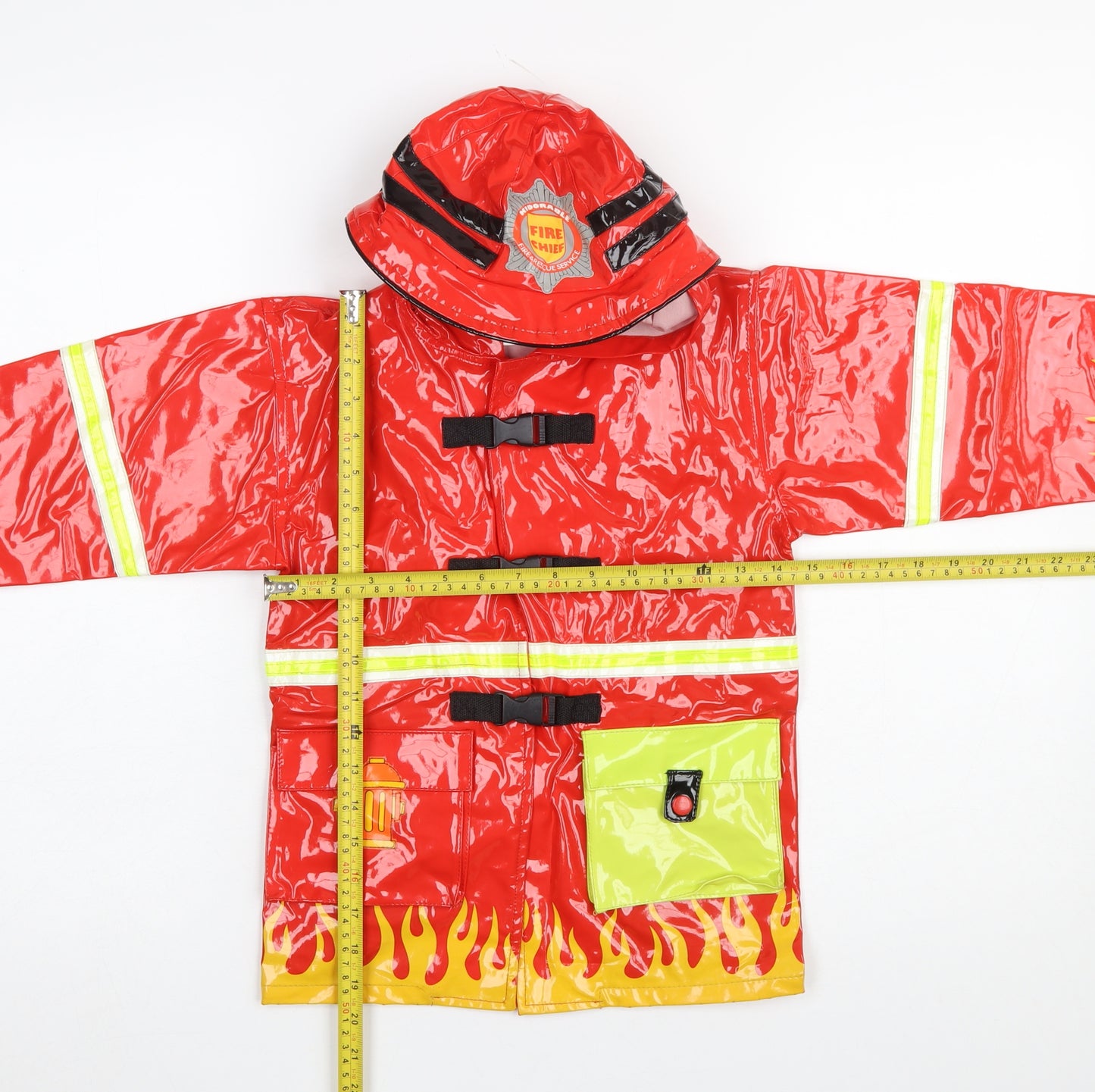 Kidorable Boys Red Firefighter Rain Coat Age 6 Waterproof PVC Hooded Jacket