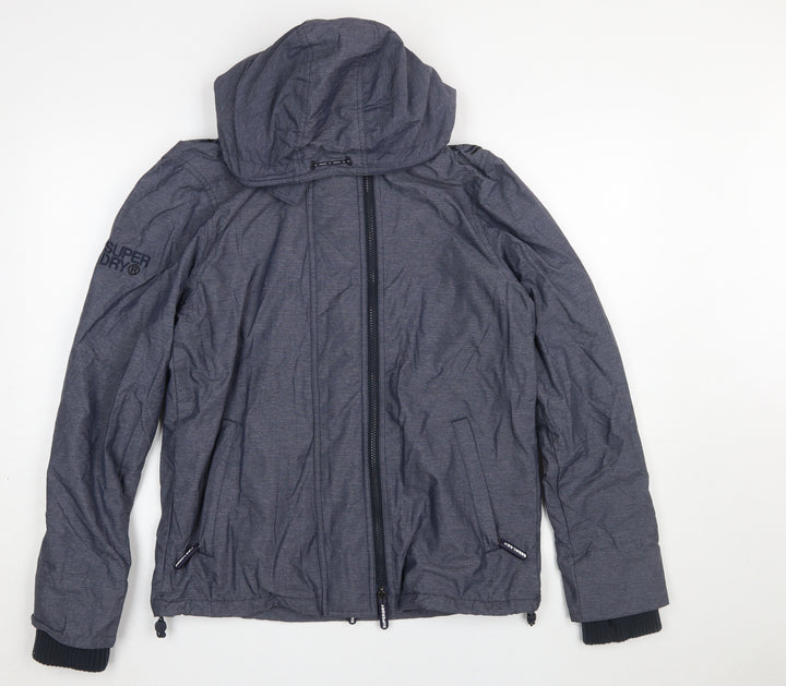 Superdry Men's Grey Windcheater Hooded Jacket Size S Windproof
