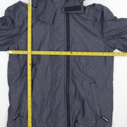 Superdry Men's Grey Windcheater Hooded Jacket Size S Windproof