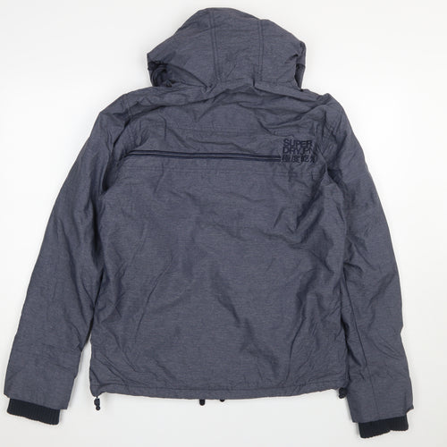 Superdry Men's Grey Windcheater Hooded Jacket Size S Windproof