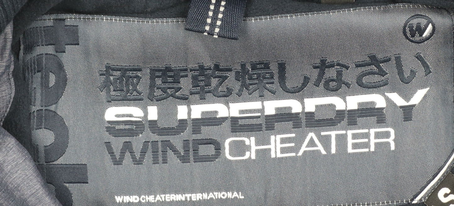 Superdry Men's Grey Windcheater Hooded Jacket Size S Windproof