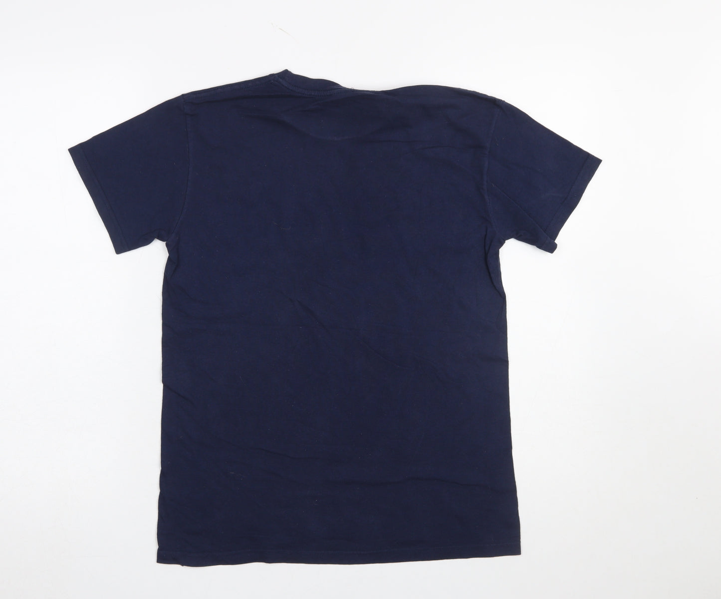 River Island Men's Navy Graphic Print Cotton T-Shirt Small