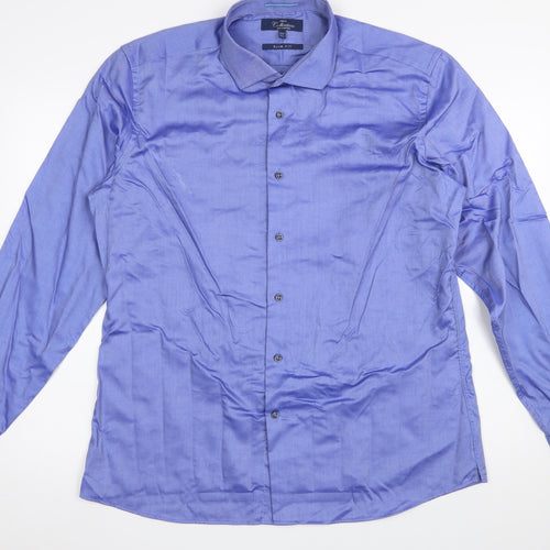 Next Collection Men's Blue Slim Fit 17.5in 44cm Cotton Dress Shirt