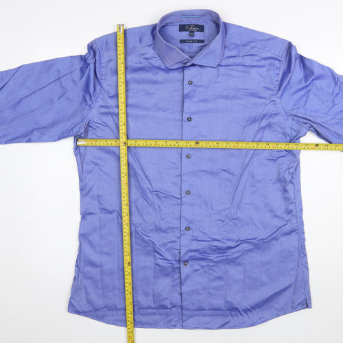 Next Collection Men's Blue Slim Fit 17.5in 44cm Cotton Dress Shirt