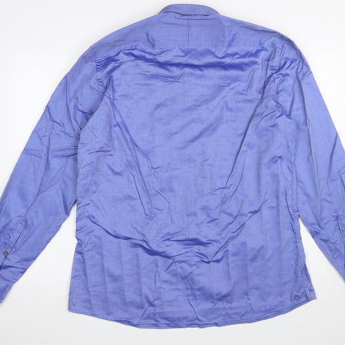 Next Collection Men's Blue Slim Fit 17.5in 44cm Cotton Dress Shirt