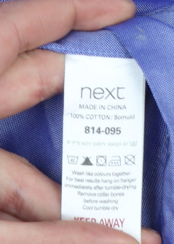 Next Collection Men's Blue Slim Fit 17.5in 44cm Cotton Dress Shirt