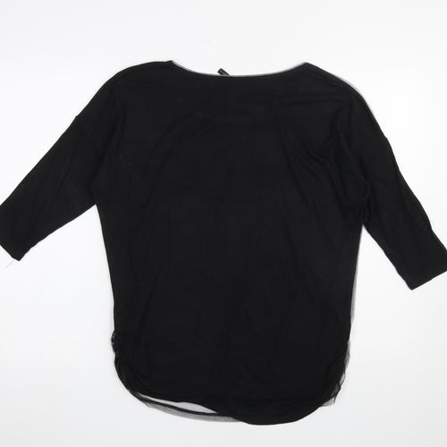 Edista Los Angeles Women's Black Nature Print 3/4 Sleeve T-Shirt L