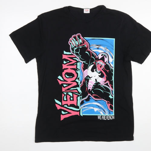 Marvel at George Men's Black Venom Graphic T-Shirt M Cotton Casual