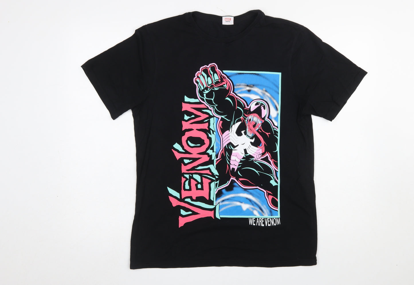 Marvel at George Men's Black Venom Graphic T-Shirt M Cotton Casual