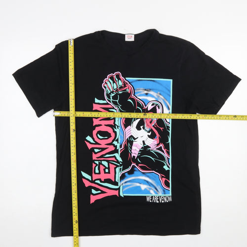 Marvel at George Men's Black Venom Graphic T-Shirt M Cotton Casual