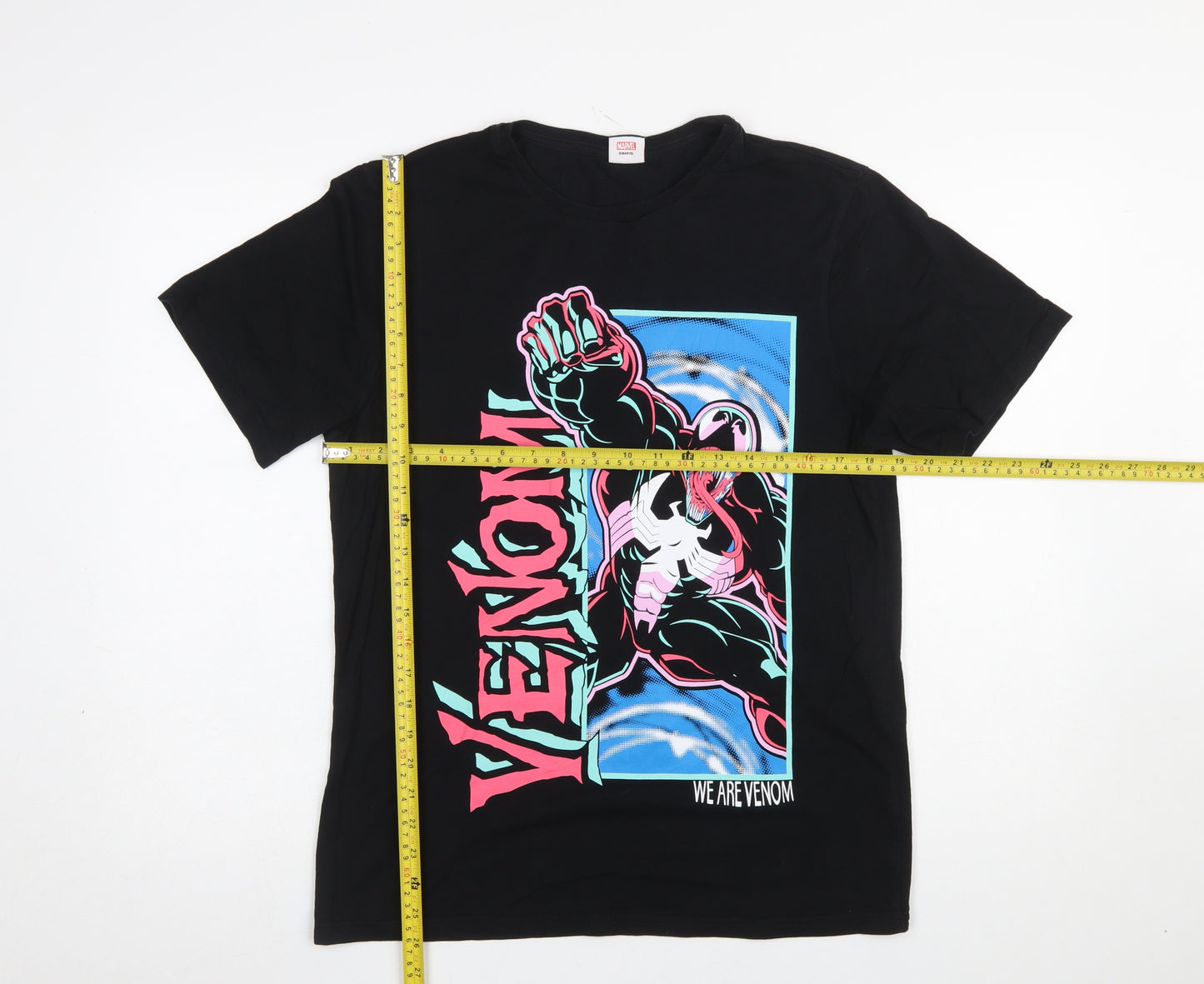 Marvel at George Men's Black Venom Graphic T-Shirt M Cotton Casual