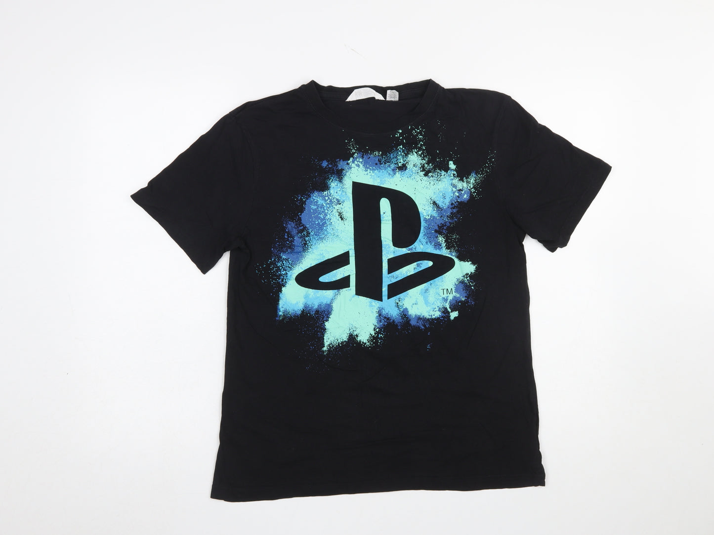 H&M Boys Black PlayStation Graphic Short Sleeve T-Shirt 14Y+ 170cm