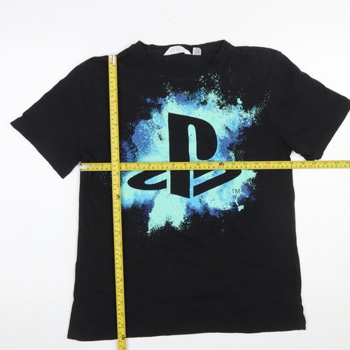 H&M Boys Black PlayStation Graphic Short Sleeve T-Shirt 14Y+ 170cm