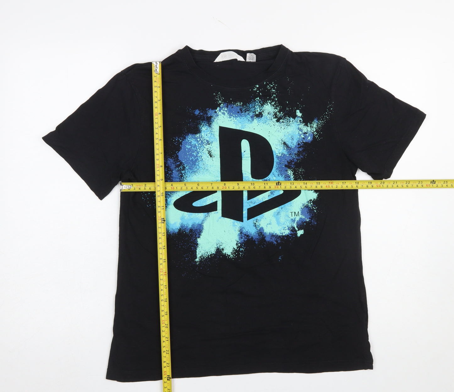 H&M Boys Black PlayStation Graphic Short Sleeve T-Shirt 14Y+ 170cm