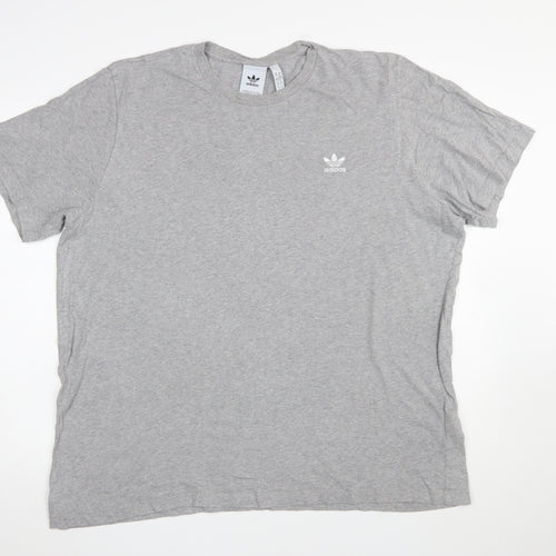 Adidas Men's Grey 2XL Crew Neck Cotton T-Shirt
