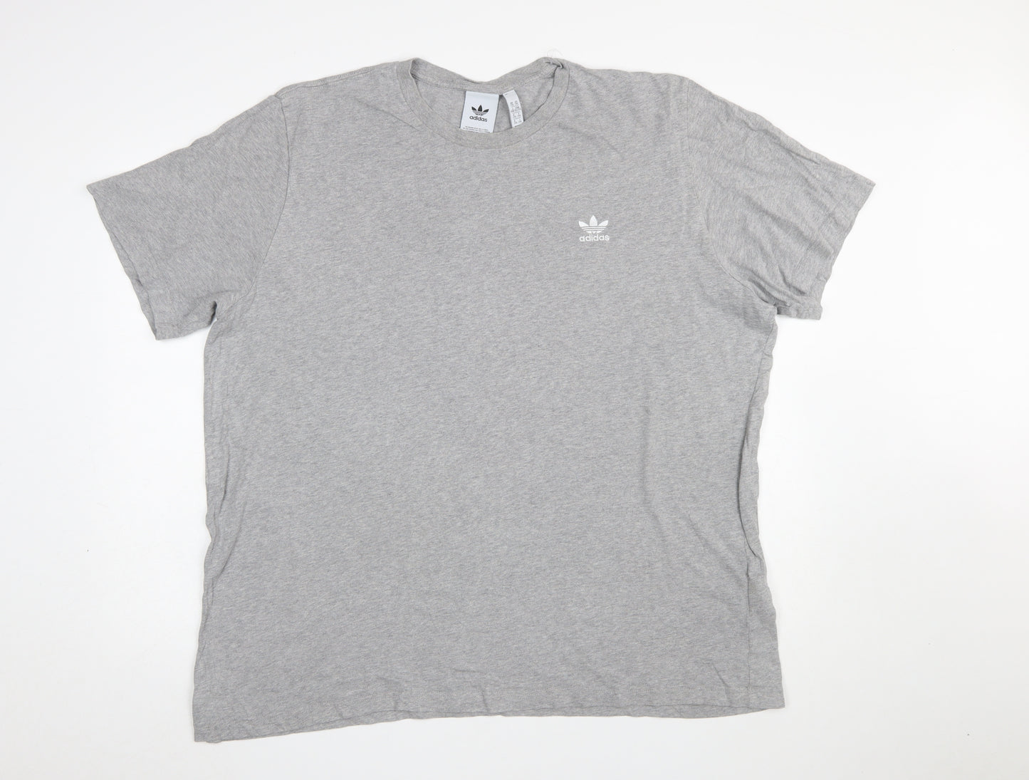 Adidas Men's Grey 2XL Crew Neck Cotton T-Shirt