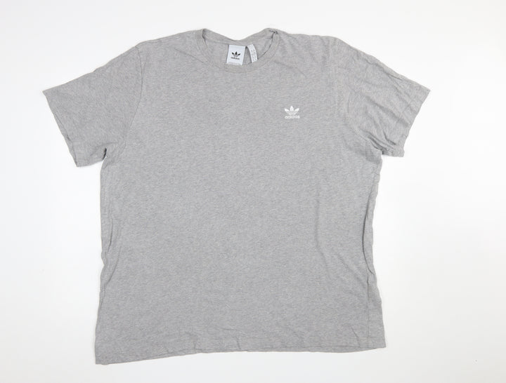 Adidas Men's Grey 2XL Crew Neck Cotton T-Shirt