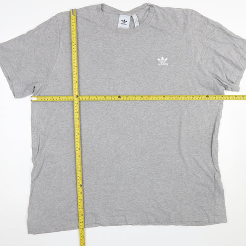 Adidas Men's Grey 2XL Crew Neck Cotton T-Shirt
