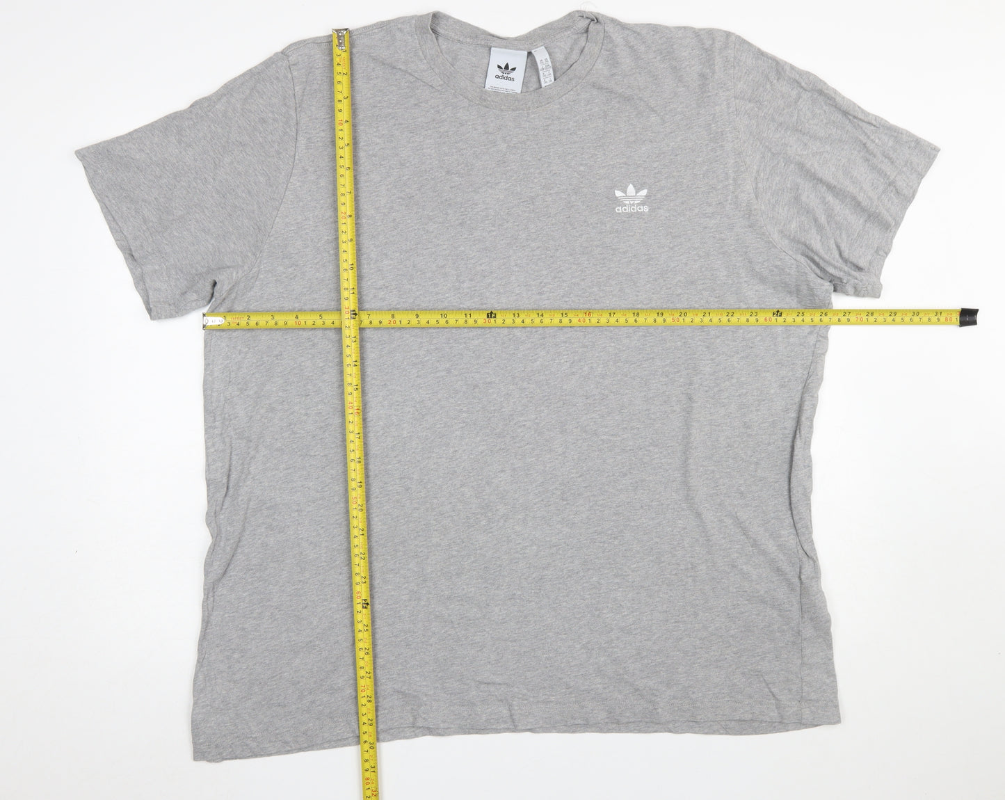 Adidas Men's Grey 2XL Crew Neck Cotton T-Shirt