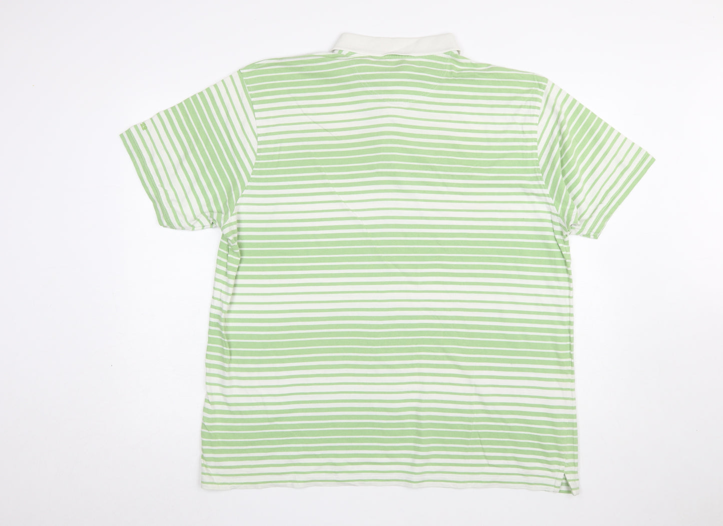 Golf Co Men’s Green Striped Cotton Polo Shirt XL