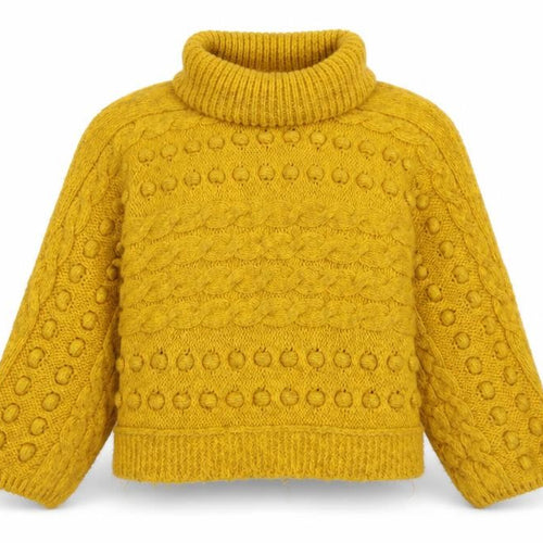 Marks and Spencer Women’s Yellow Chunky Roll Neck Jumper Size L