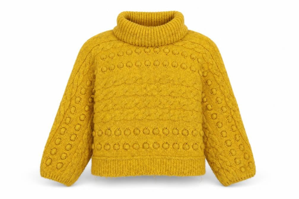Marks and Spencer Women’s Yellow Chunky Roll Neck Jumper Size L