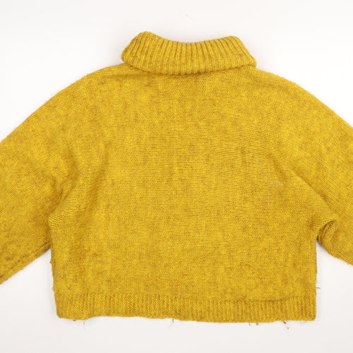 Marks and Spencer Women’s Yellow Chunky Roll Neck Jumper Size L