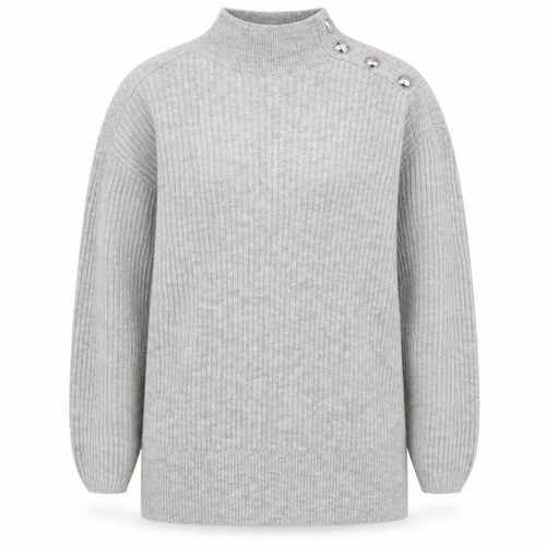 River Island Women’s Grey Mock Neck Knit Jumper Size M