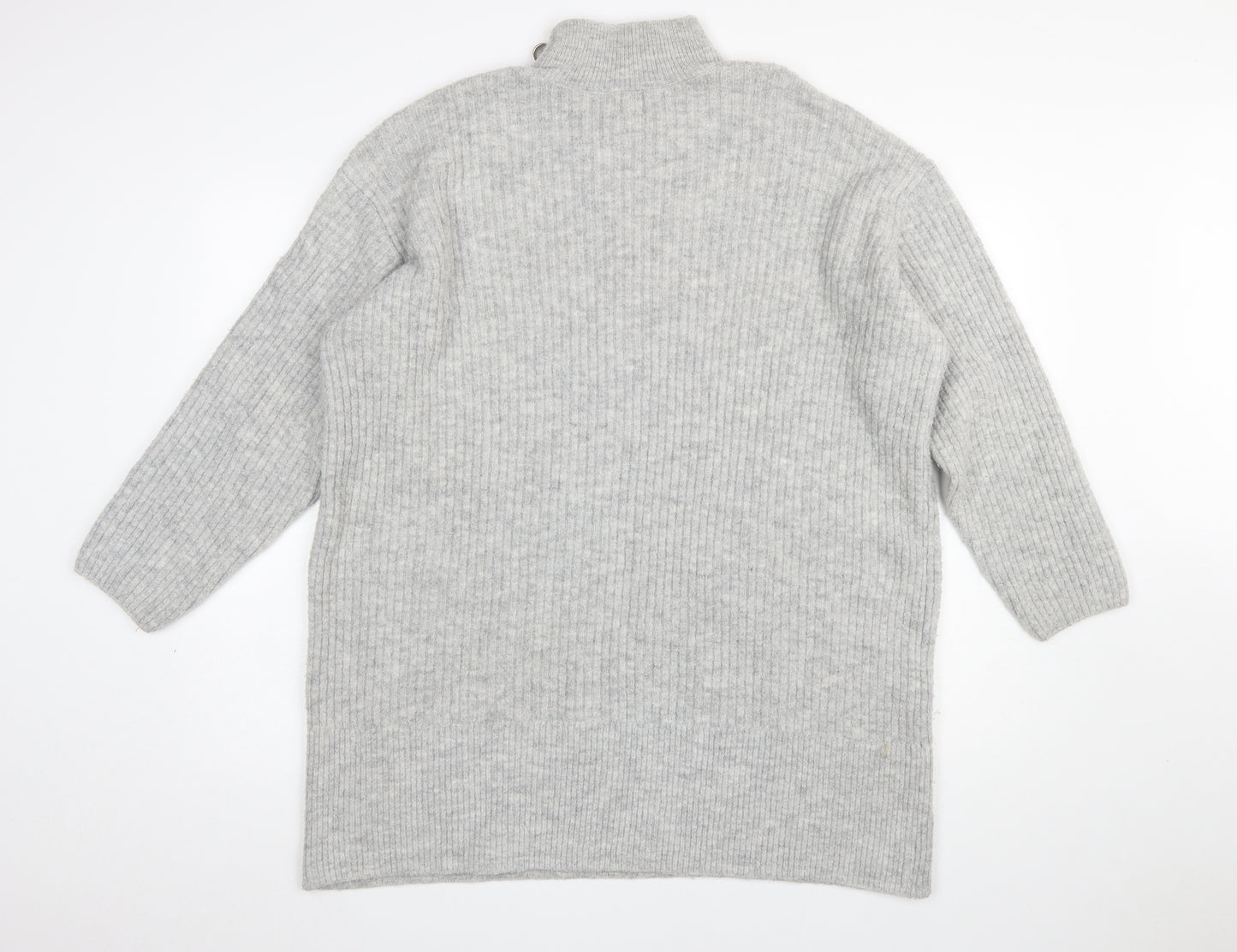 River Island Women’s Grey Mock Neck Knit Jumper Size M
