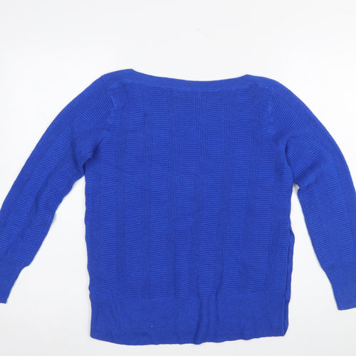 Marks and Spencer Per Una Blue Button Detail Women's Size 8 Jumper
