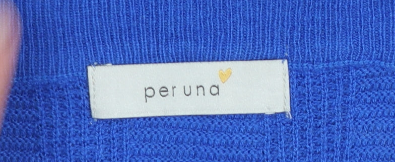 Marks and Spencer Per Una Blue Button Detail Women's Size 8 Jumper