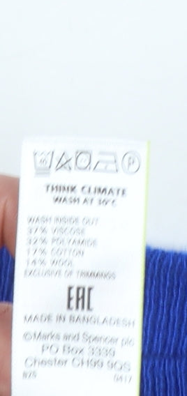 Marks and Spencer Per Una Blue Button Detail Women's Size 8 Jumper
