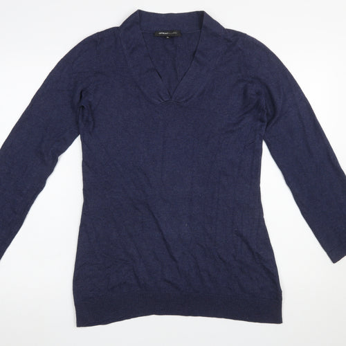 Great Plains Womens Blue XL V-Neck Long Sleeve Knit Jumper