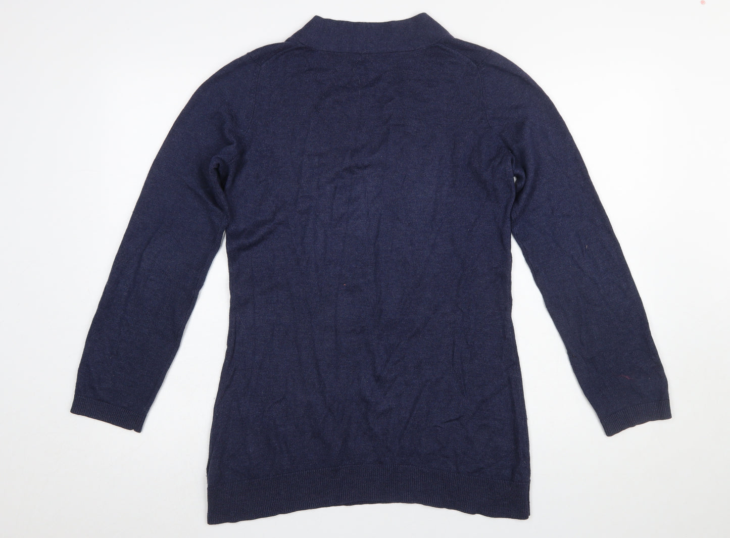 Great Plains Womens Blue XL V-Neck Long Sleeve Knit Jumper