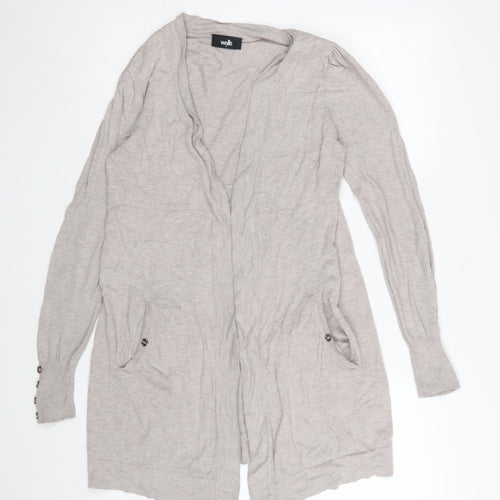 Wallis Women Beige Longline Knit Cardigan Small