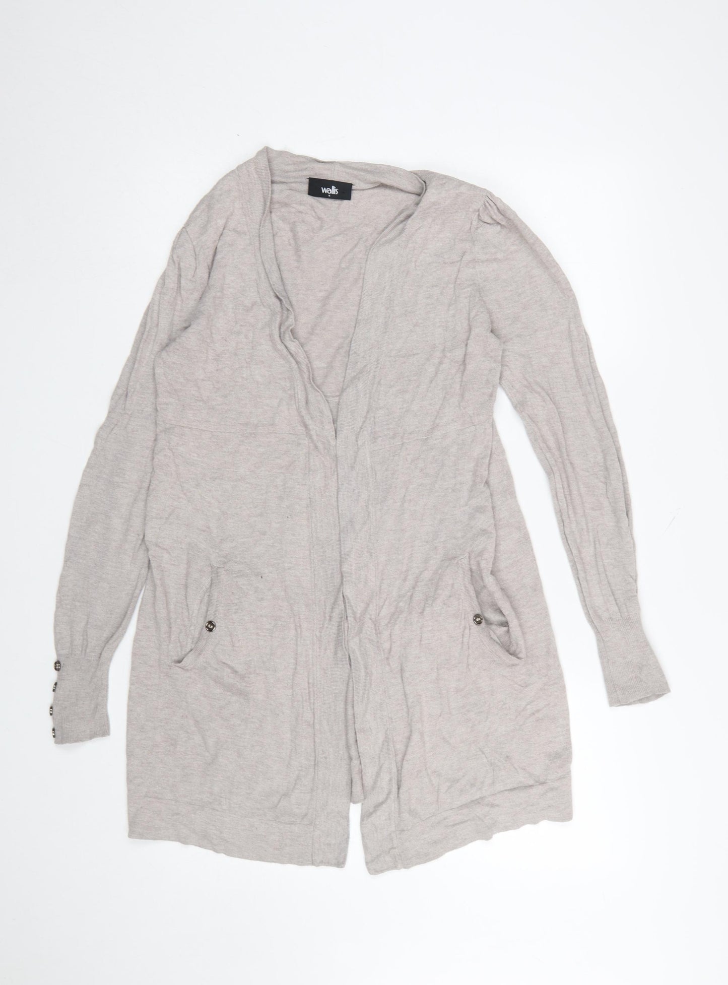 Wallis Women Beige Longline Knit Cardigan Small