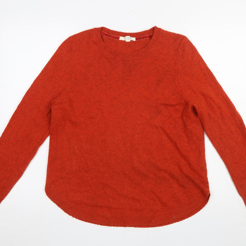 White Stuff Women's Orange Crew Neck Long Sleeve Jumper UK 14