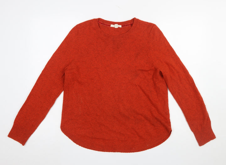 White Stuff Women's Orange Crew Neck Long Sleeve Jumper UK 14