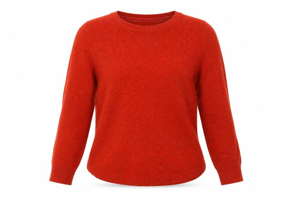 Front view of White Stuff Women's Orange Crew Neck Long Sleeve Jumper UK 14