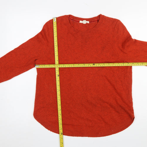 White Stuff Women's Orange Crew Neck Long Sleeve Jumper UK 14