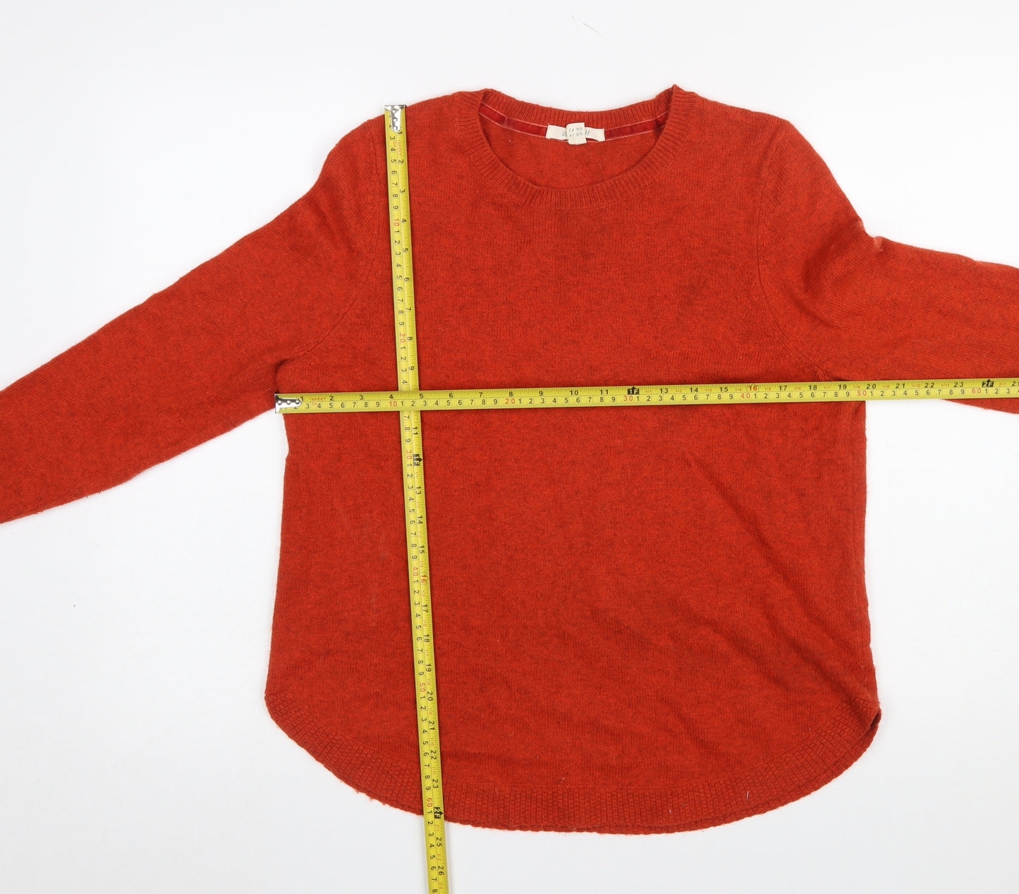 White Stuff Women's Orange Crew Neck Long Sleeve Jumper UK 14