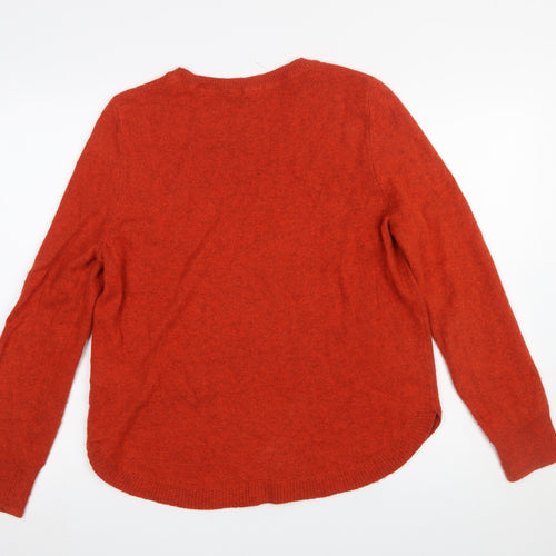 White Stuff Women's Orange Crew Neck Long Sleeve Jumper UK 14