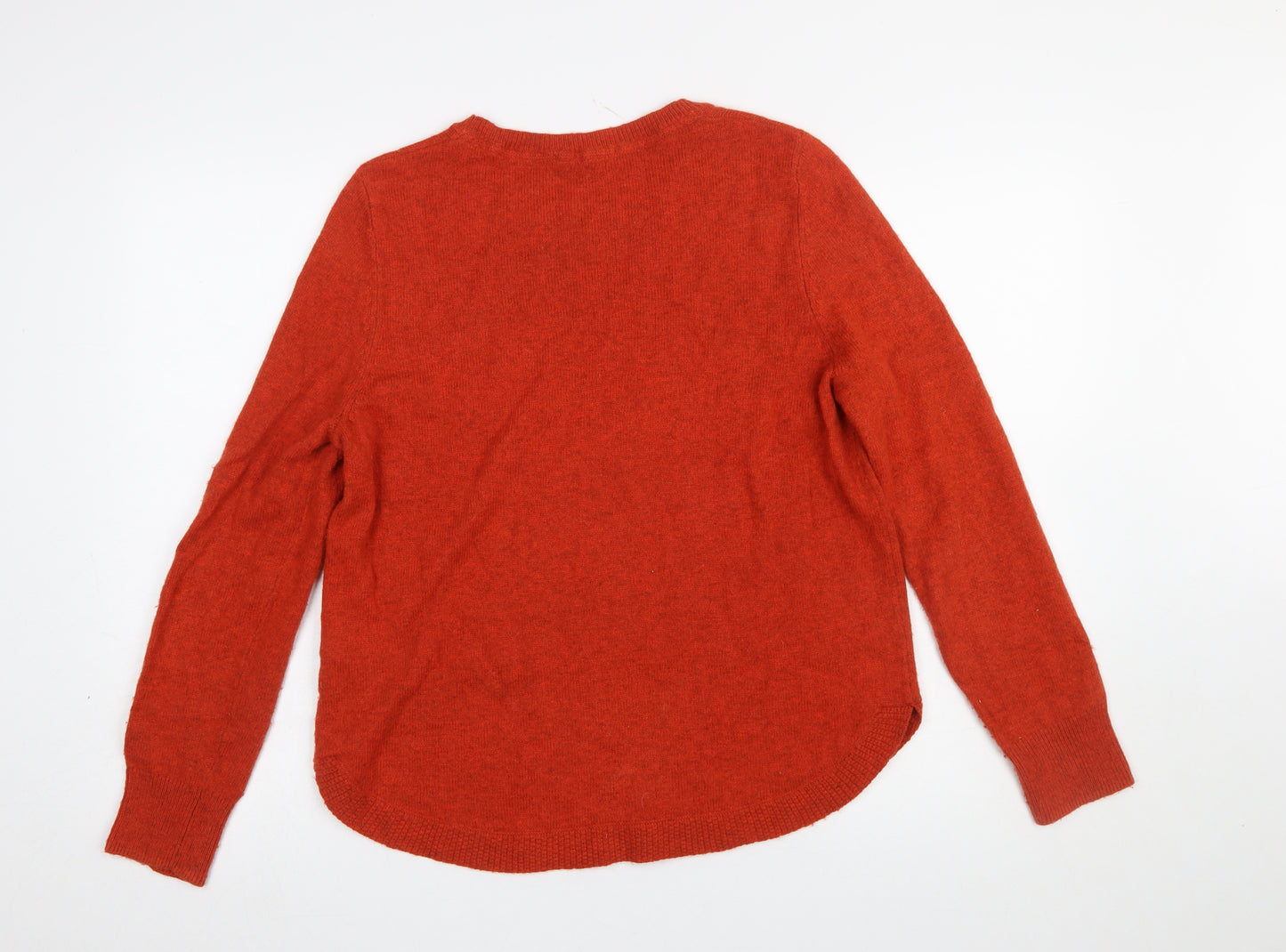 White Stuff Women's Orange Crew Neck Long Sleeve Jumper UK 14