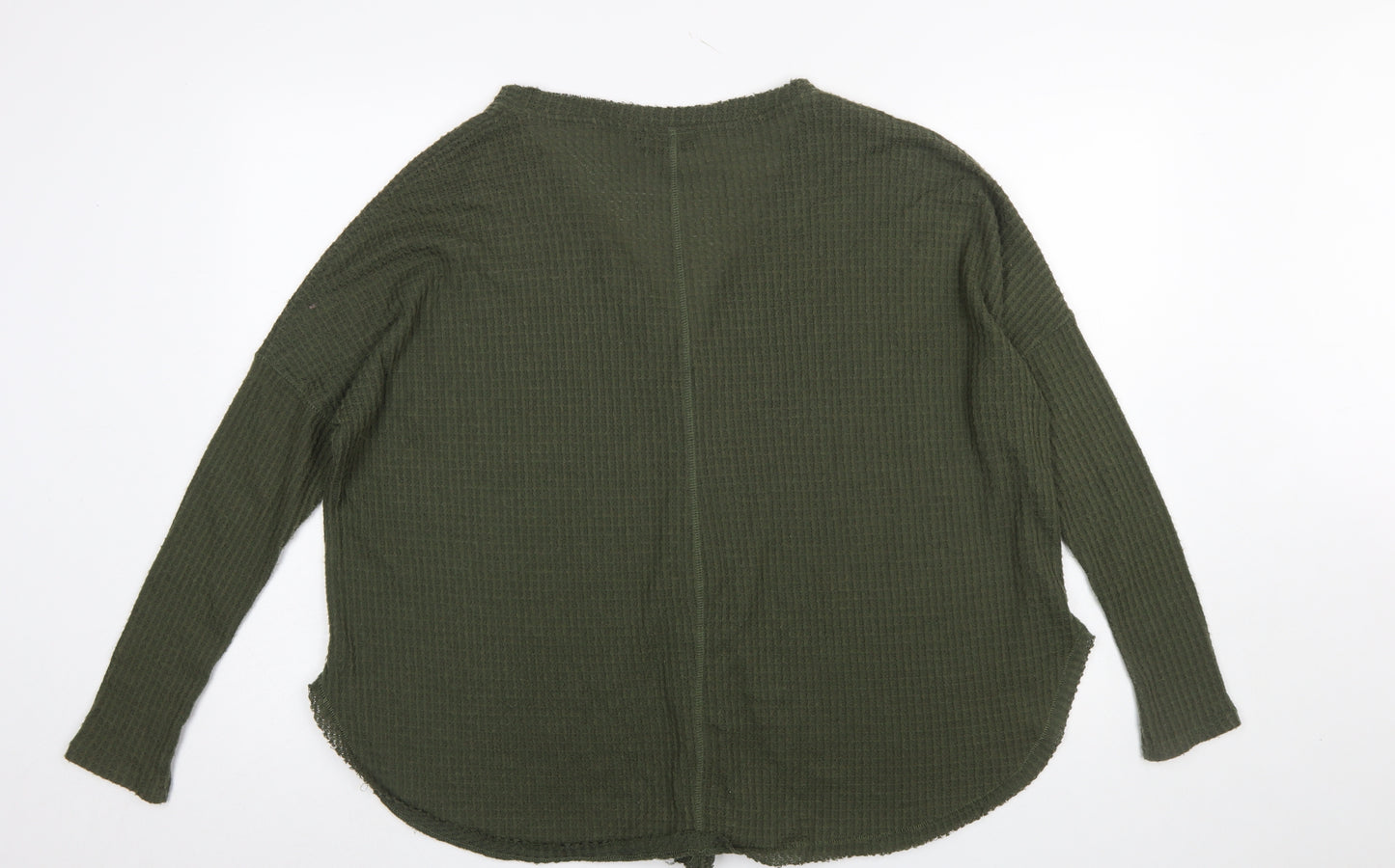 Out From Under Women’s Green Button-Up Long Sleeve Knit Top S