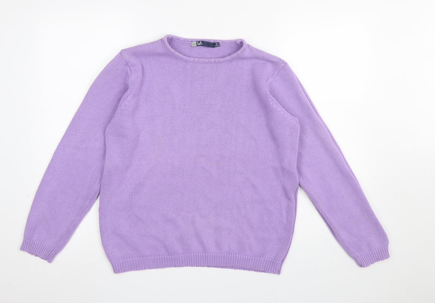 Isle Women’s Purple Cotton Crew Neck Jumper Size M 14-16