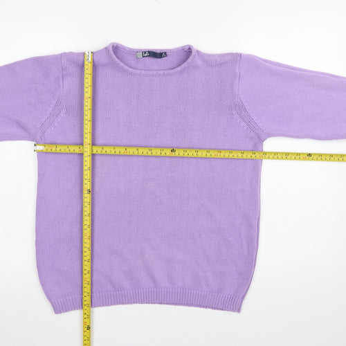 Isle Women’s Purple Cotton Crew Neck Jumper Size M 14-16