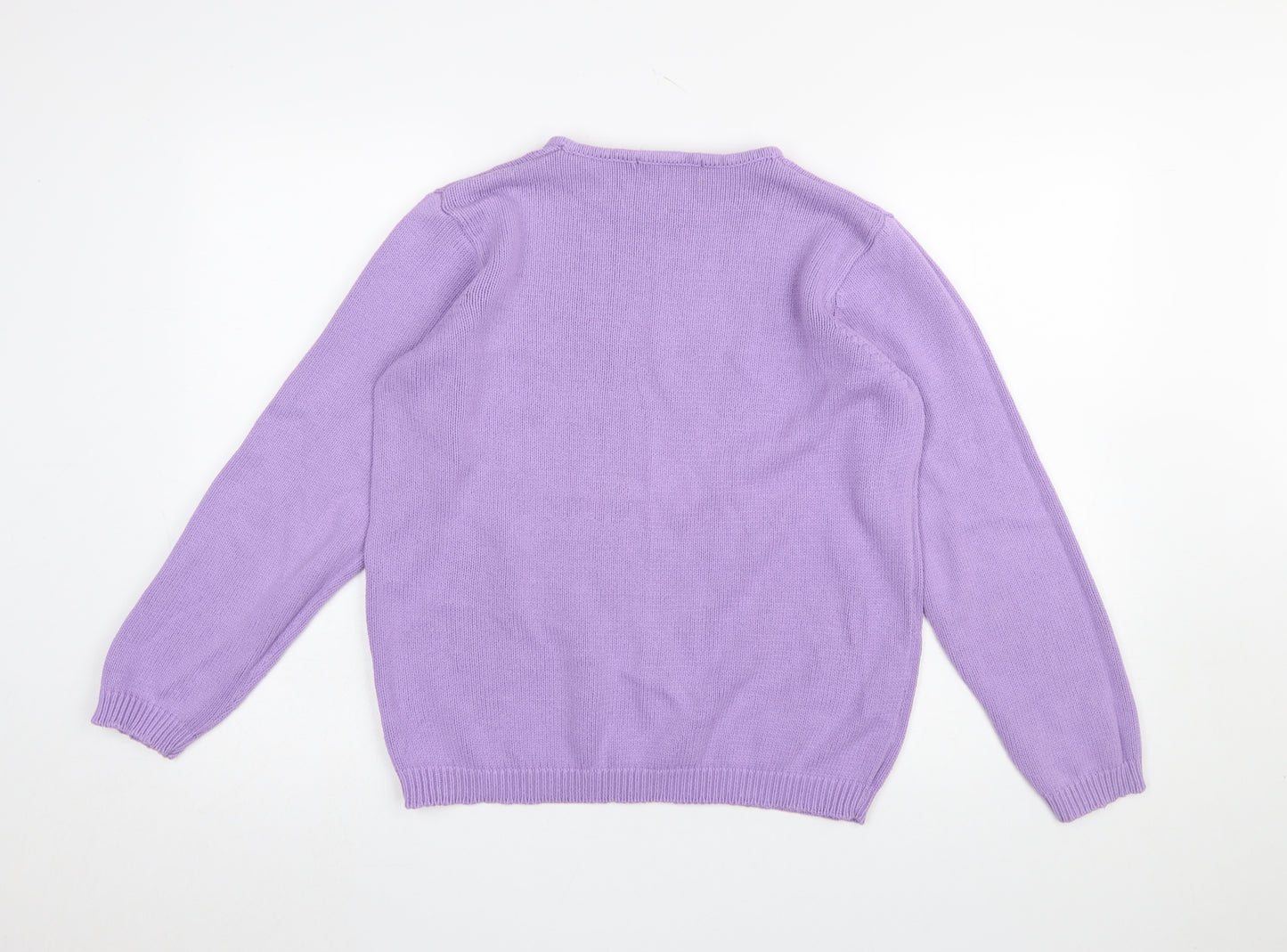 Isle Women’s Purple Cotton Crew Neck Jumper Size M 14-16