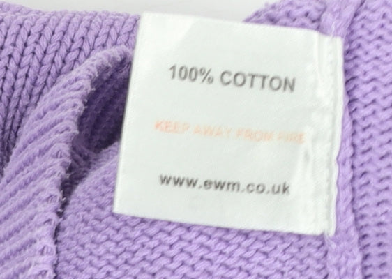 Isle Women’s Purple Cotton Crew Neck Jumper Size M 14-16