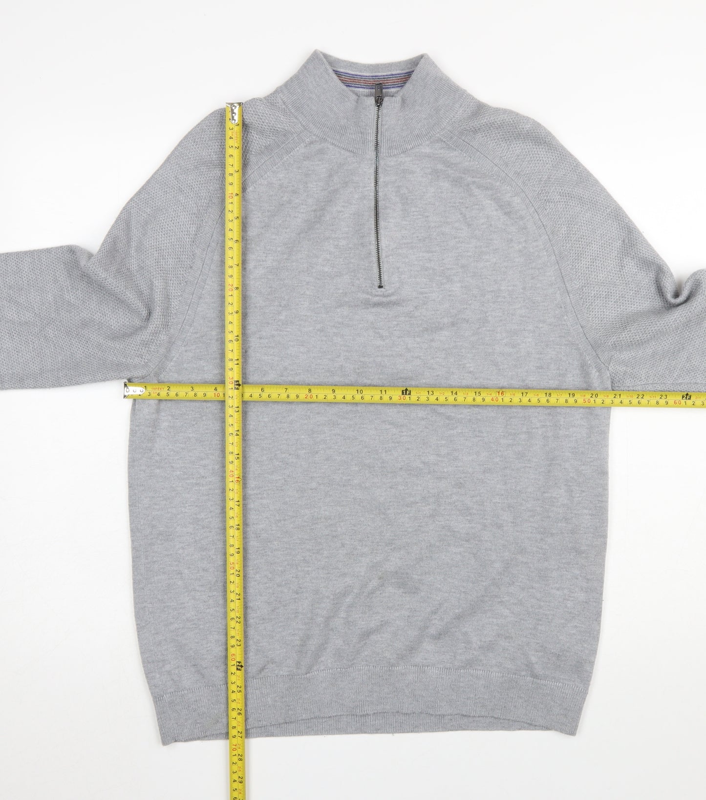 Ted Baker Men’s Grey High Neck 1/2 Zip Jumper Size L